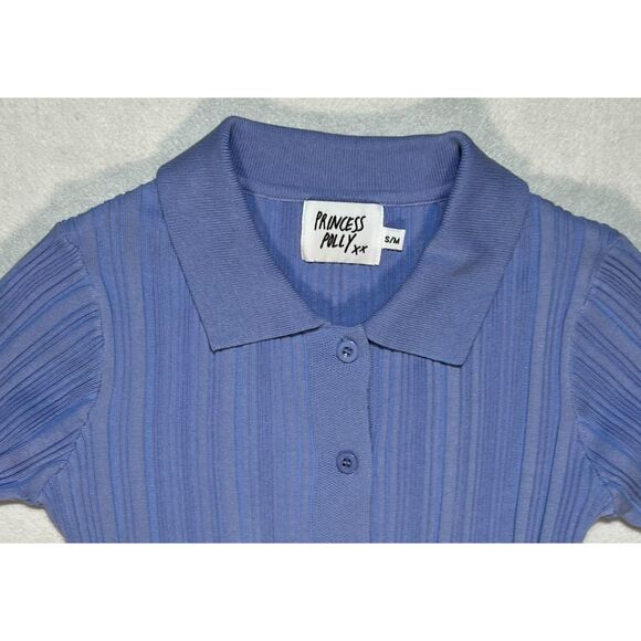 Princess Polly Janelle Light Ribbed Bodycon Button Down Shirt Dress S/M - Picture 4 of 8